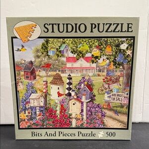 Birdhouses For Sale 500-piece jigsaw puzzle by Bits and Pieces  SALE🔴3/$25